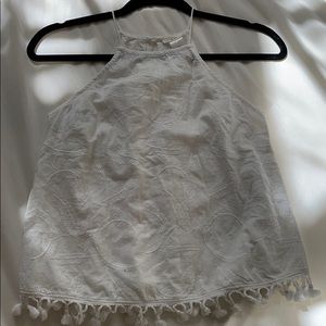 White high neck blouse